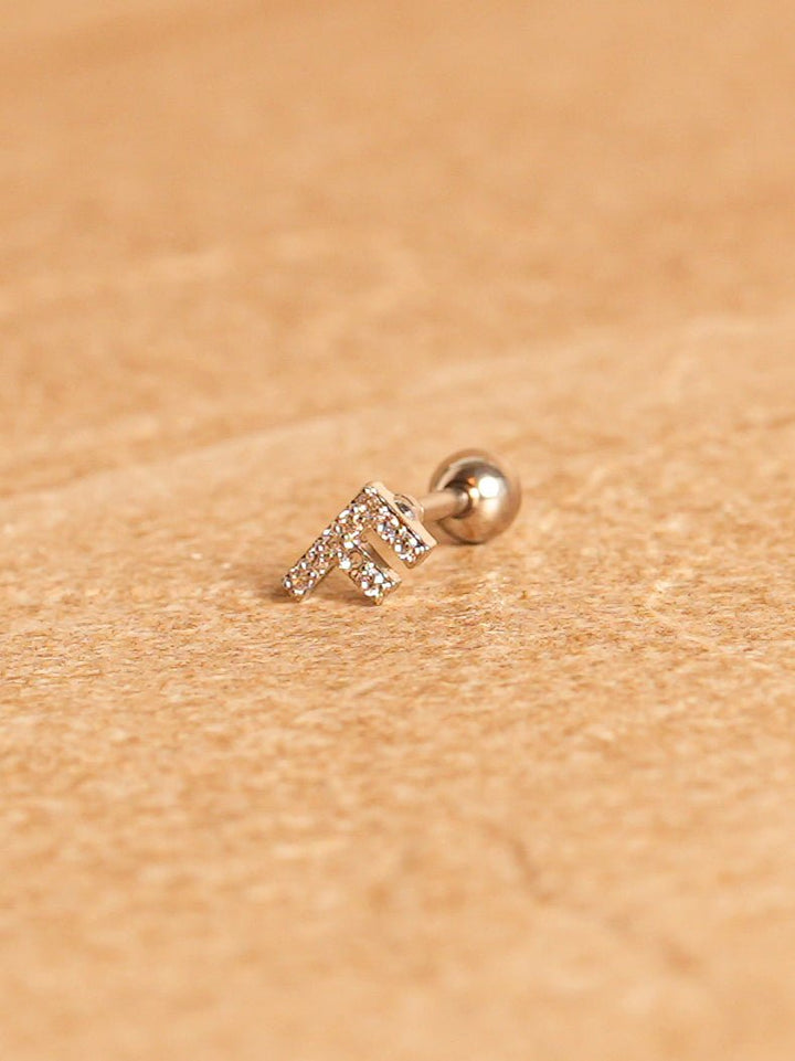Letter Mini Earrings - Silver Plated