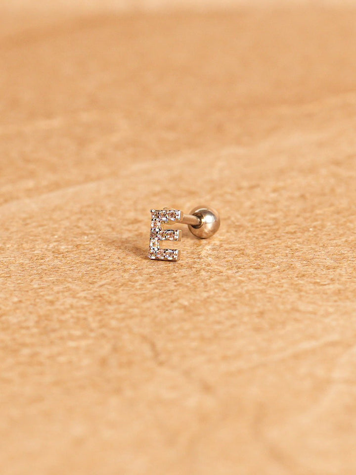 Letter Mini Earrings - Silver Plated