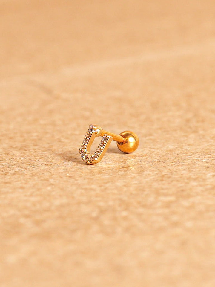 Letter Mini Earrings - Gold Plated