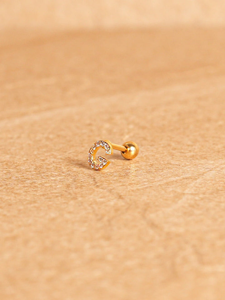 Letter Mini Earrings - Gold Plated
