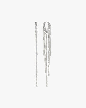 Rosa Long Flowy Earrings - Silver Plated