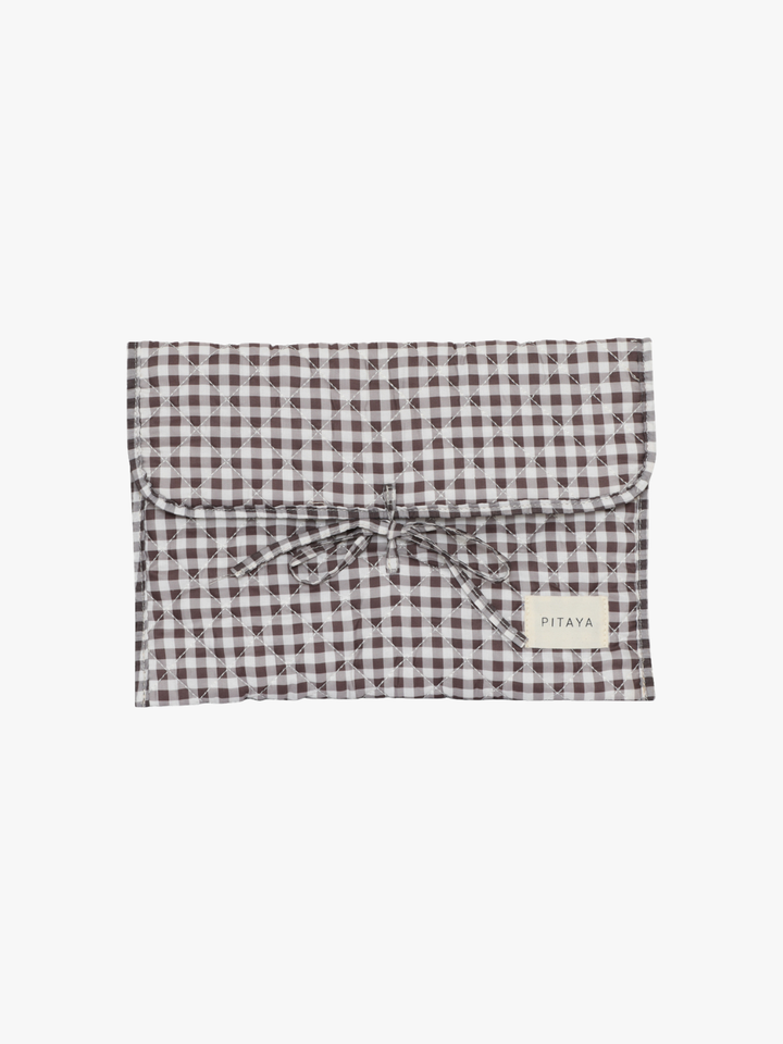 Mira Bow Computer Sleeve - Espresso Brown Check